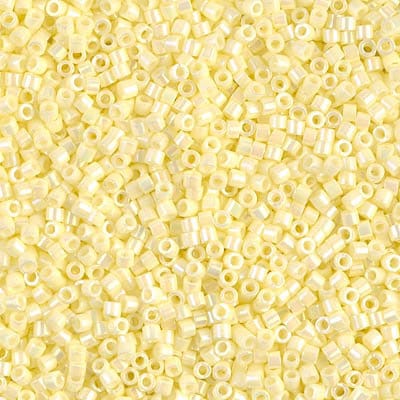 DB 1501, Opaque Pale Yellow AB - Miyuki Delica Beads - Size 11 - 5 grams - Japanese Cylinder Seed Beads - Wholesale & Retail