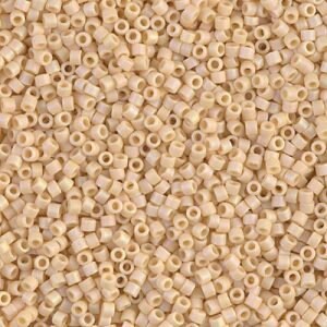 DB 1591, Matte Opaque Butter Beige AB - Miyuki Delica Beads - Size 11 - 5 grams - Japanese Cylinder Seed Beads - Wholesale & Retail