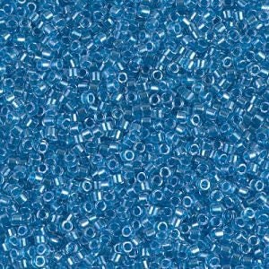 DB 905 - Crystal / Blue - Inside Color Lined - Miyuki Delica Beads - Size 11 - 5 grams - Japanese Cylinder Seed Beads - Retail & Wholesale