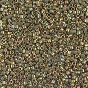 DB 508, 24 Karat Gold Plated - Light Green - Metallic - AB - Miyuki Delica Beads - Size 11 - 5 grams - Japanese Cylinder Seed Beads -