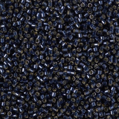 DB 2192, Dark Navy Blue-Duracoat-Silver Lined-Dyed- Miyuki Delica Beads - Size 11 - 5 grams -- Retail & Wholesale
