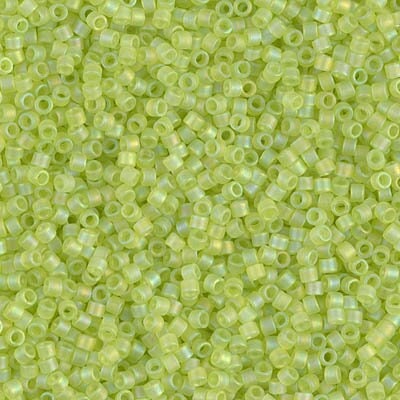 DB 860, Matte Transparent Lime AB - Miyuki Delica Beads - Size 11 - 5 grams - Japanese Cylinder Seed Beads - Retail & Wholesale