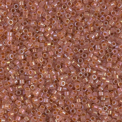 DB 1733, Pink Mist/Honey Inside Color Lined-Opal-AB - Miyuki Delica Beads - Size 11 - 5 grams - Japanese Cylinder - Retail & Wholesale