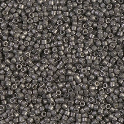 DB 1186, Galvanized Semi-Frosted Graphite Gray - Miyuki Delica Beads - Size 11 - 5 grams - Japanese Cylinder Seed Beads - Wholesale & Retail