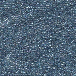 DB 58, Crystal/Slate Blue Inside Color Lined - Miyuki Delica Beads, Size 11, 5 grams - Miyuki Delica & Seed Beads - Wholesale and Retail