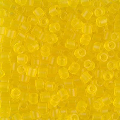 DB 743, Matte Transparent Yellow - Miyuki Delica Beads - Size 11 - 5 grams - Japanese Cylinder Seed Beads - Retail & Wholesale