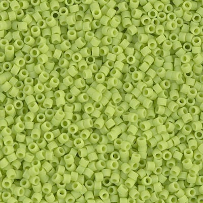 DB 763, Matte Opaque Lime Green - Miyuki Delica Beads - Size 11 - 5 grams - Japanese Cylinder Seed Beads - Retail & Wholesale