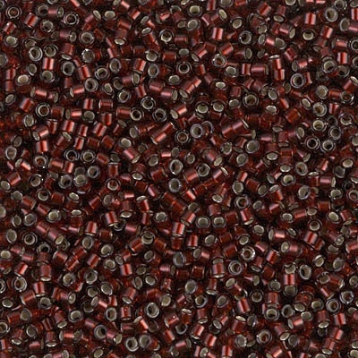 DB 1685 - Dark Garnet Red- Silver Lined-Transp. Glazed -Miyuki Delica Beads - Size 11 - 5 grams - Japanese Cylinder Seed Beads - Wholesale