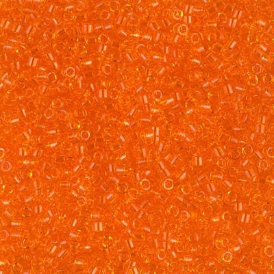 DB 703, Transparent Orange - Miyuki Delica Beads - Size 11 - 5 grams - Japanese Cylinder Seed Beads - Retail & Wholesale